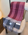 Burberry Burgundy Plaid Fringed Scarf — hero